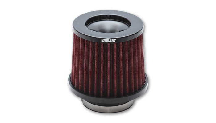 Vibrant Performance The Classic Performance Air Filter; 3 in. Inlet ID; 5 in. Filter Cap OD; 6 in. Filter Base OD; 6.5 in. Height;