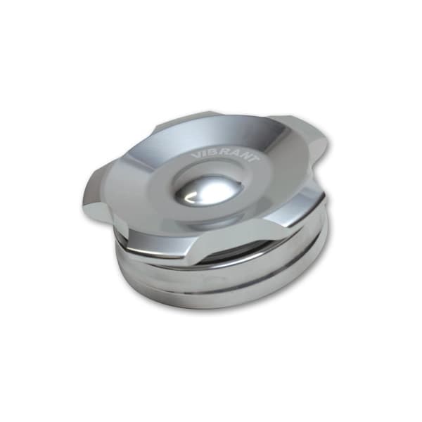 Vibrant Performance Oil Tank Weld Bung w/Cap; 2 in. Weld Bung OD; Polished; 6061 Billet Aluminum;