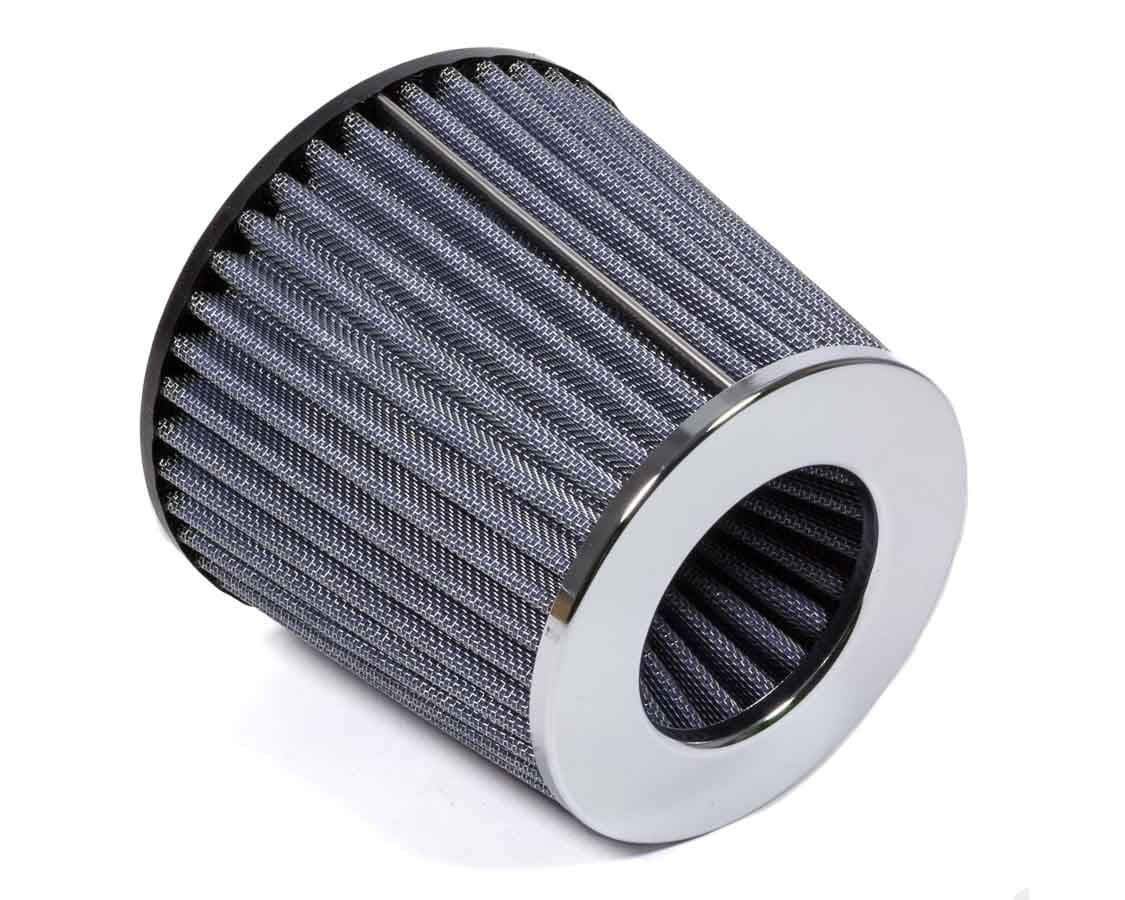 Vibrant Performance Air Filter; 2.5 in. Inlet ID; 4.75 in. Filter Cap OD; 6 in. Filter Base OD; 6.25 in. Height; Open Finnel High Performance; Chrome Cap;