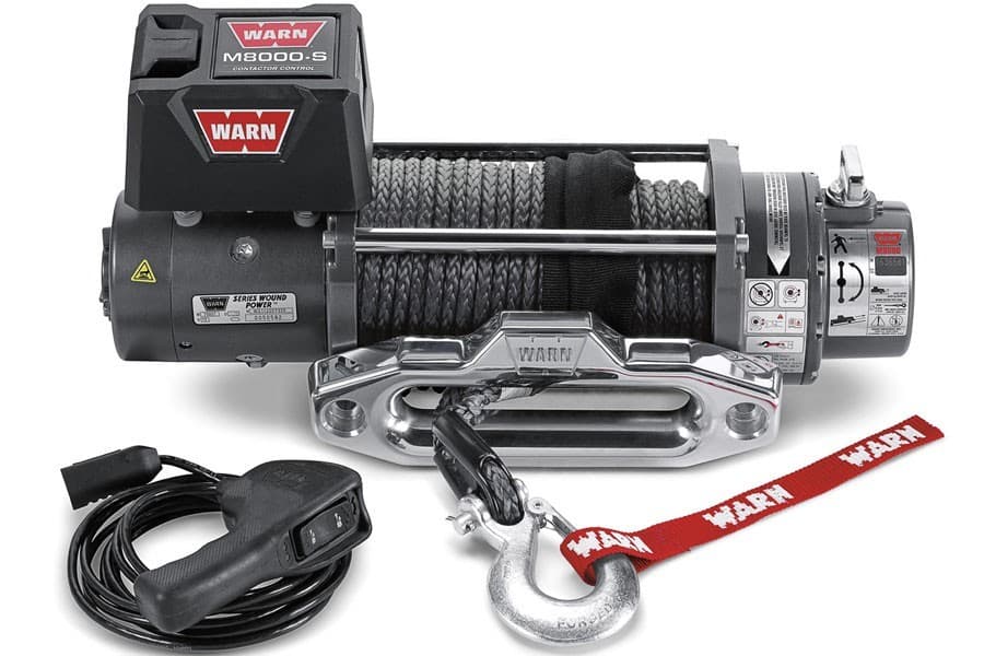 Warn M8000-S Winch with Syhthetic Rope 8000#