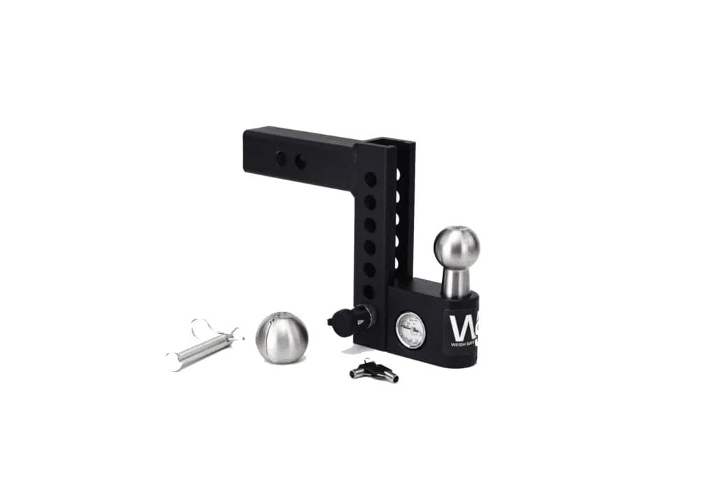 Weigh Safe 4IN DROP 2IN SHANK AERO HITCH W/BUILTIN SCALE 2IN STAINLESS STEEL BALL RATED FOR 12500 LBS GTW