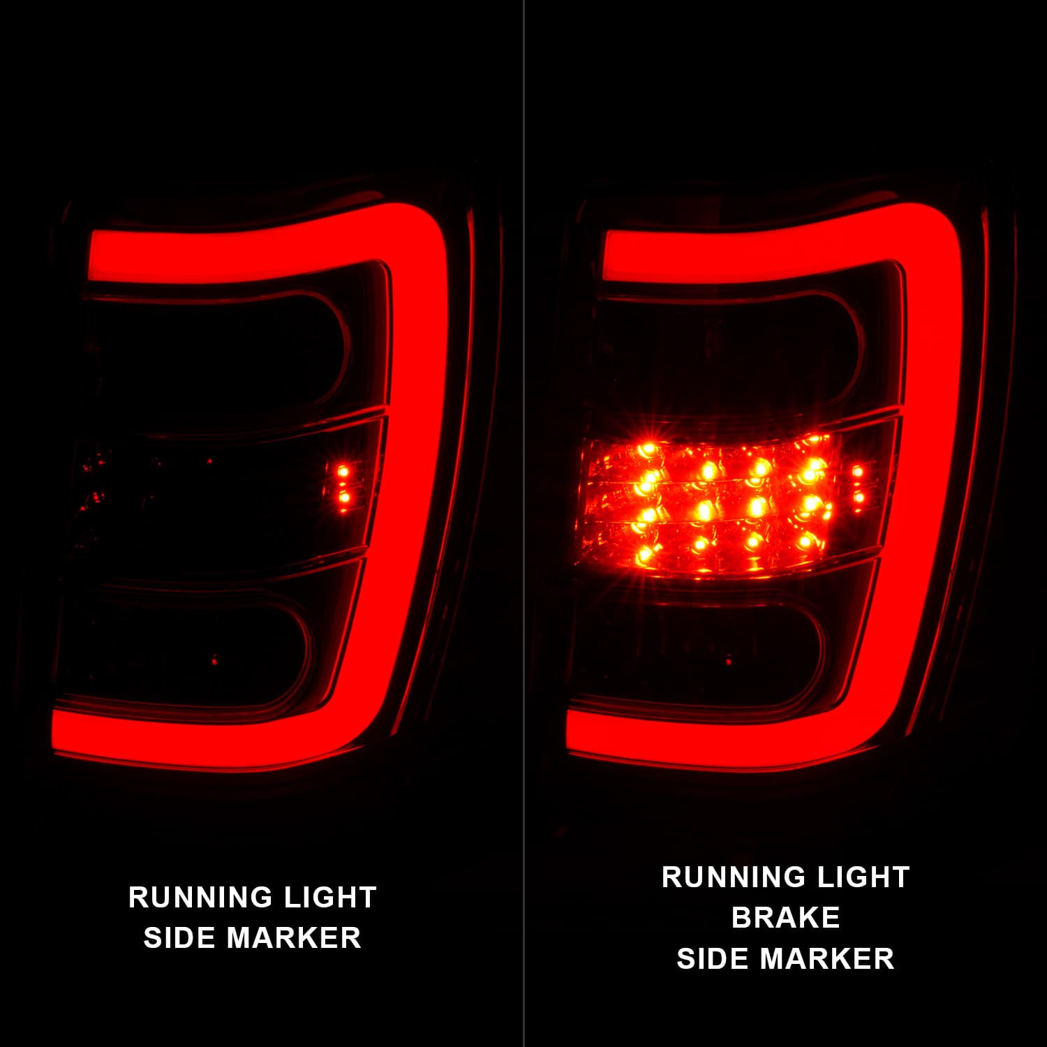 LED TAIL LIGHTS W LIGHT BAR CHROME HOUSING RED CLEAR LENS JEEP GRAND CHEROKEE 1999-2004 product image
