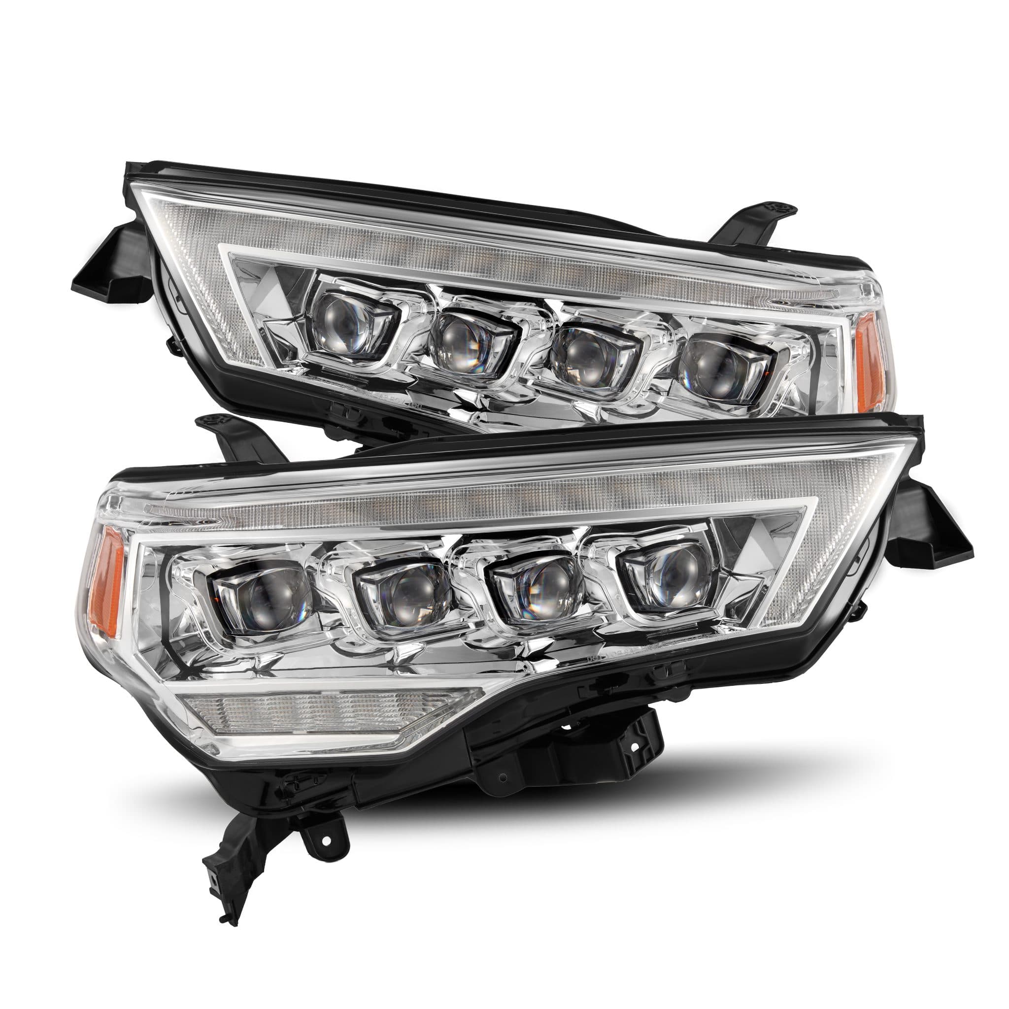 AlphaRex 2014 2022 Toyota 4Runner LED Projector Headlights Chrome w Activation Light Sequential Signal switchback DRL