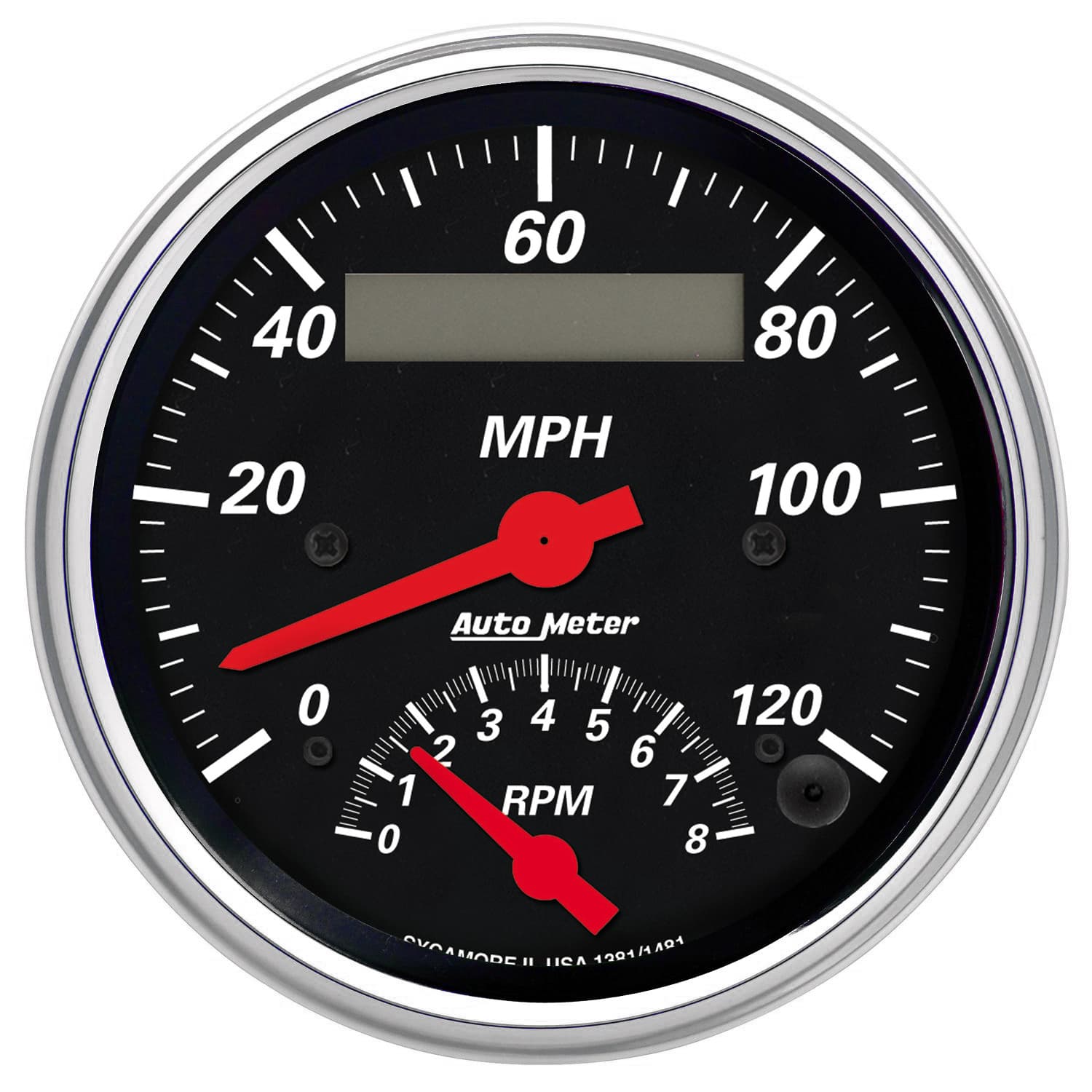 Gauge, Tach/Speedo, 3 3/8", 120mph & 8k RPM, Elec. Program., Designer Blk product image