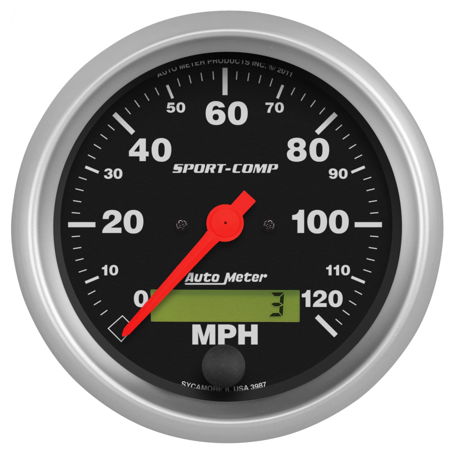 Gauge, Speedo, 3 3/8", 120mph, Elec. Program w/ LCD odo, Sport-Comp product image