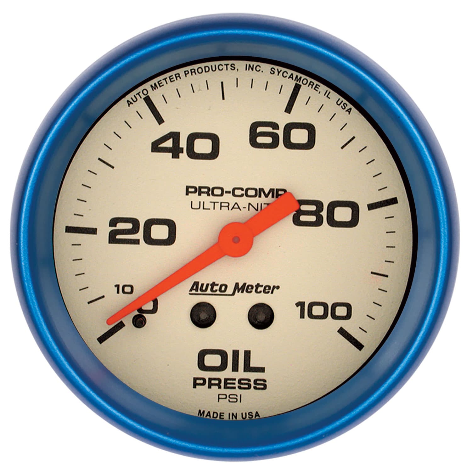 Gauge, Oil Press, 2 5/8", 100psi, Mech., Glow in the Dark, Ultra-Nite product image