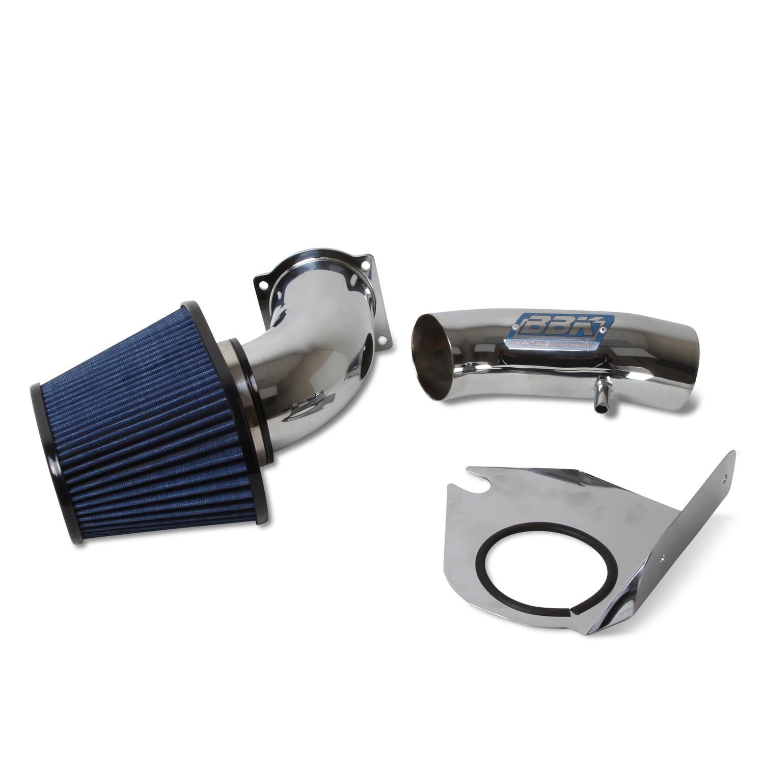 BBK MUSTANG 5.0 COLD AIR INTAKE - FENDERWELL STYLE (Powder Coated Chrome) product image