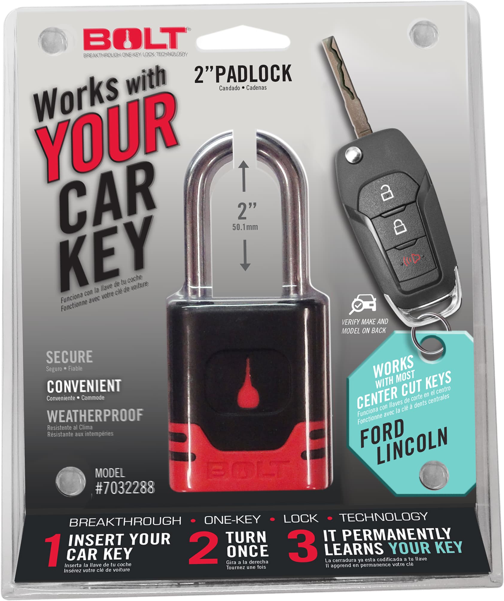 BOLT 7040469 PADLOCK FORD Center Cut