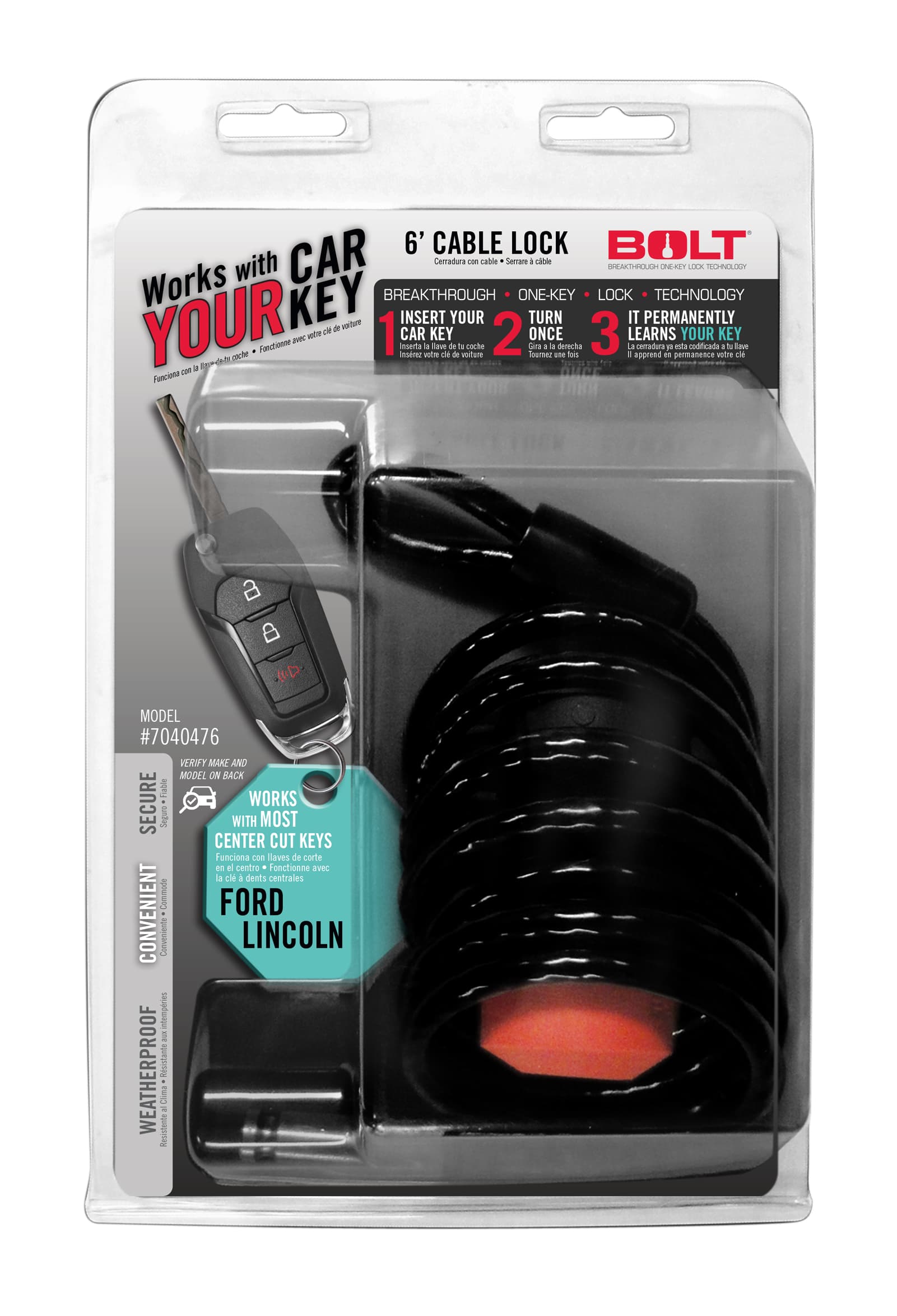 BOLT 6Ft. Cable Lock Ford Center Cut