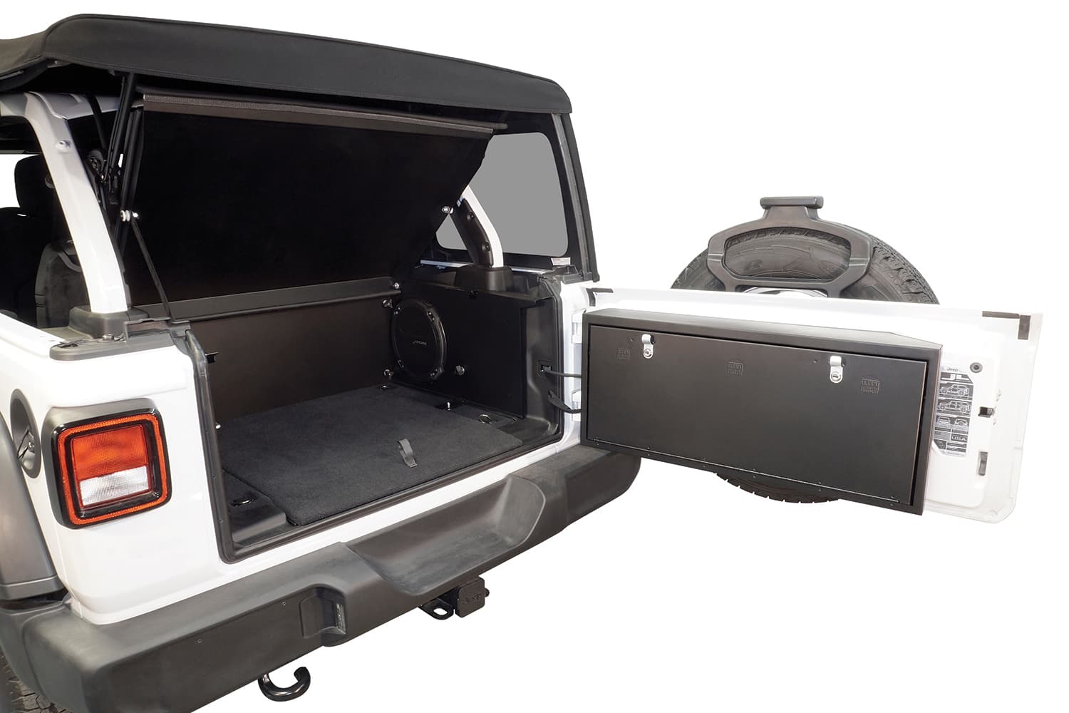 Deluxe Cargo Enclosure - '18-26 Wrangler JL {'21-26 Exc. 4XE}; 4-Door; w/ OEM Subwoofer (Black) product image