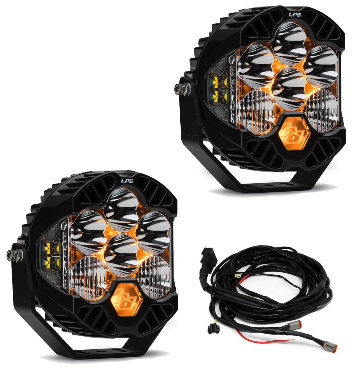 Baja Designs Baja Designs LP6 Series LED Light Kit w/ Upfitter Wiring Harness - JT/JL w/ Steel Bumpers
