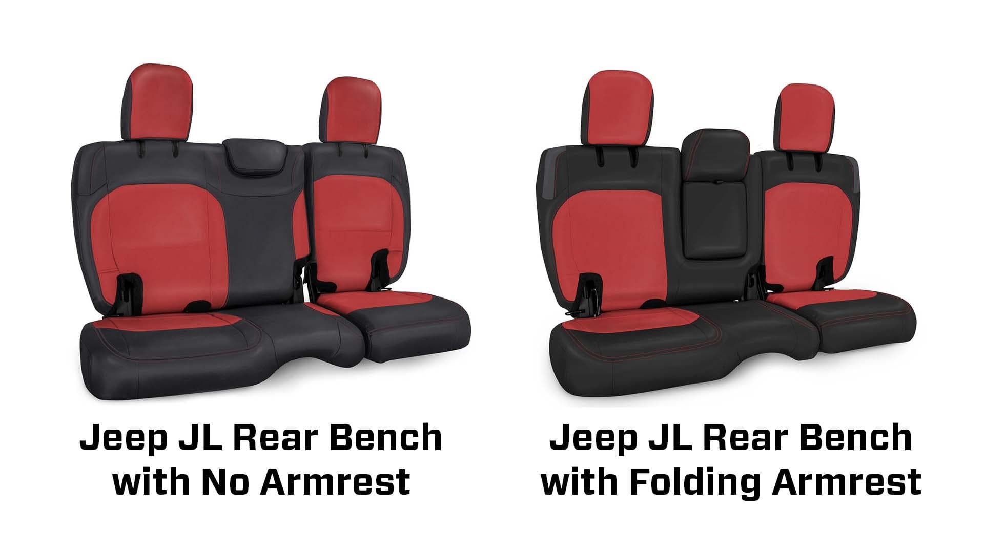 REAR BENCH COVER FOR JEEP WRANGLER JL 4 DOOR WITH CLOTH INTERIOR ALL BLACK product image