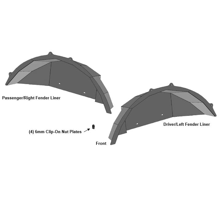 Black Horse Off Road INFG20 Rear Inner Fender Flares Liners product image