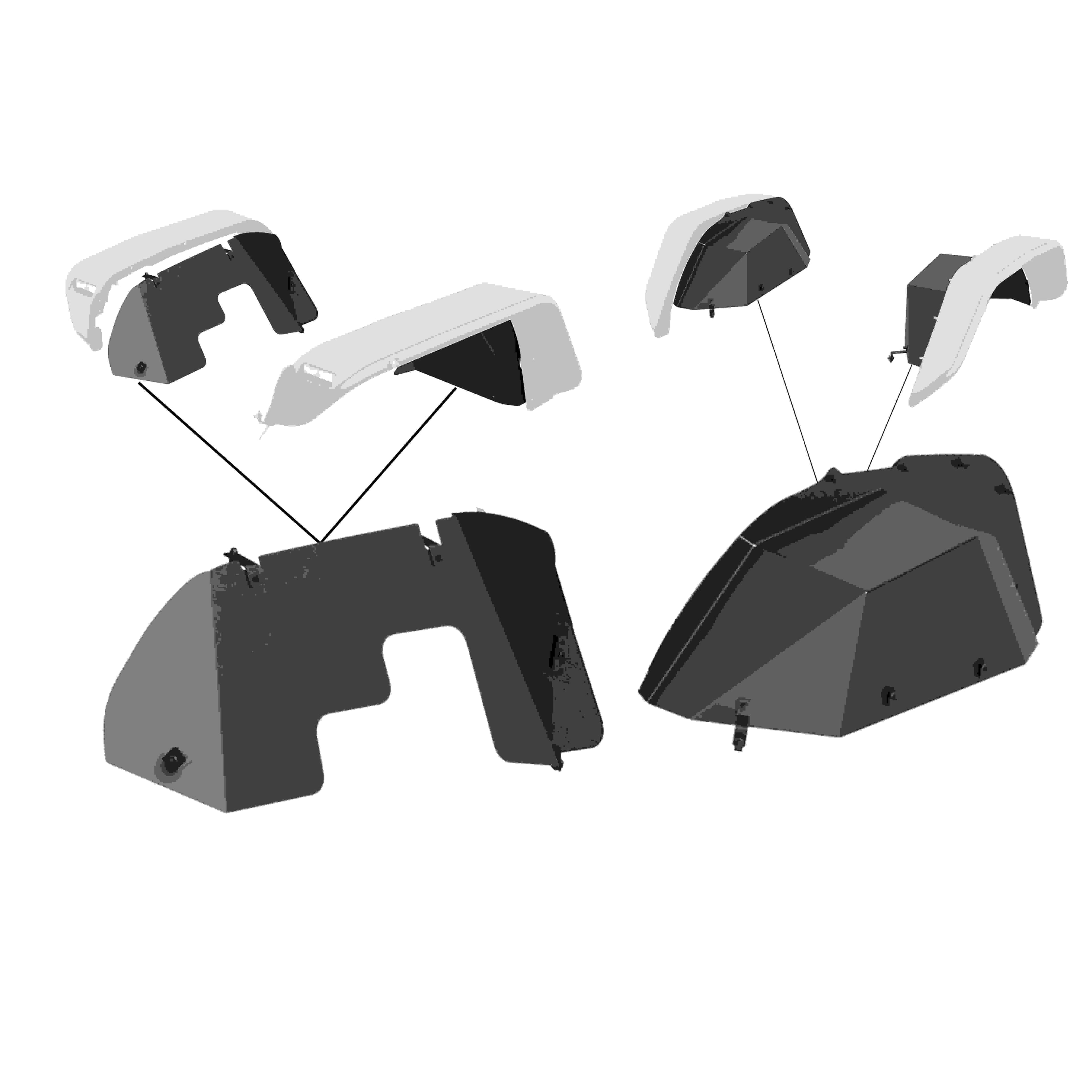 Black Horse Off Road Black Horse Off Road Full Set Inner Fender Flares Liners - Front & Rear Matte Black Steel INFR20G