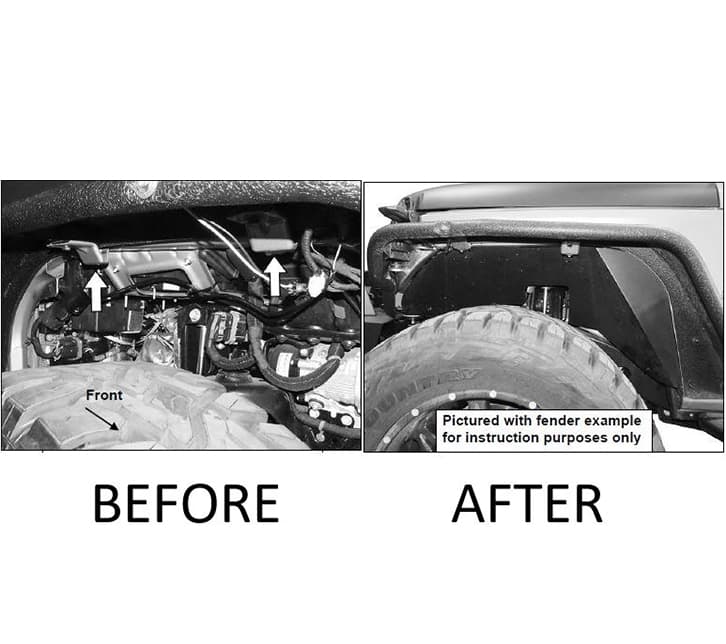 18C WRANGLER JL/GLADIATOR TUBULAR FRONT FENDER FLARES MATTE BLACK product image