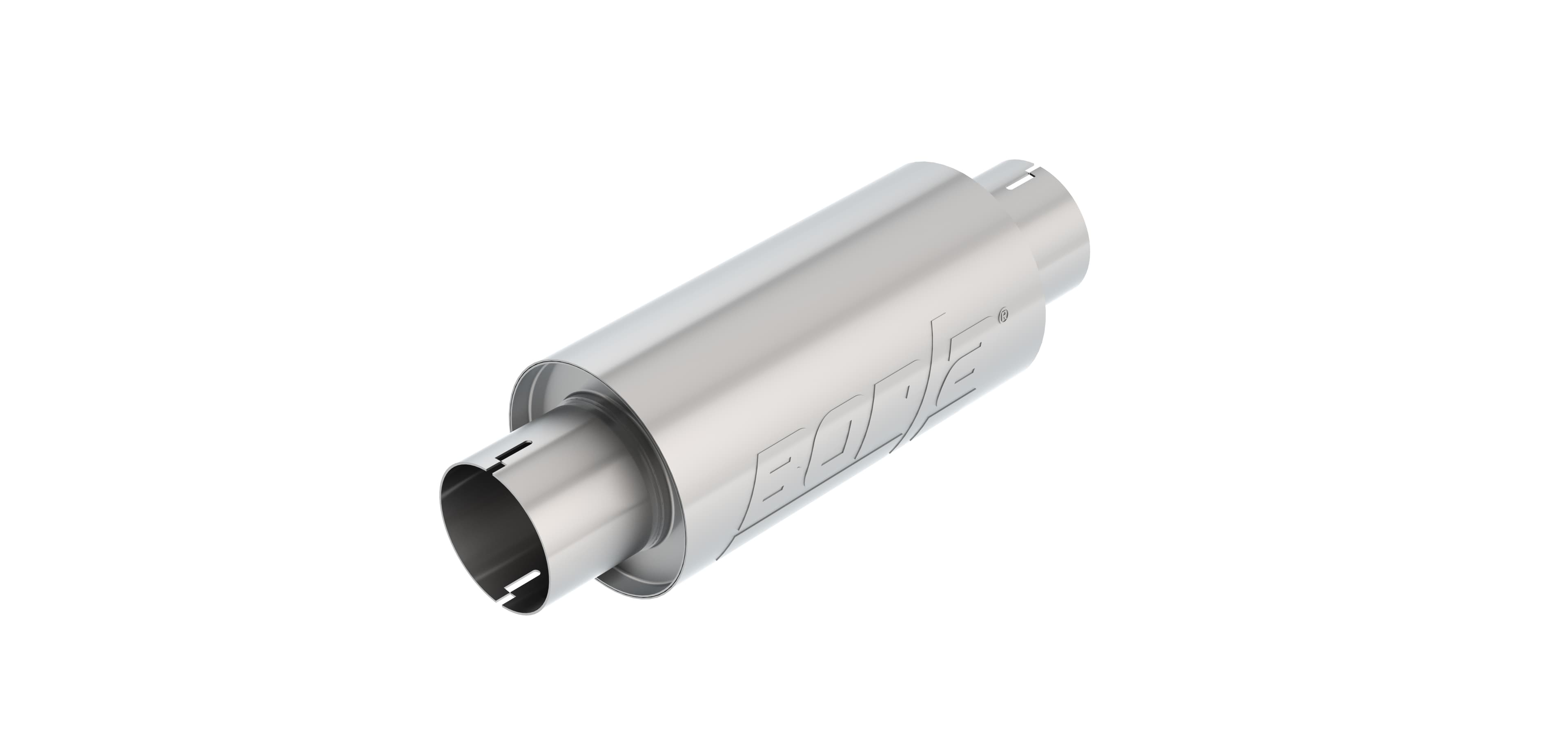 UNIVERSAL RESONATOR MUFFLER 3.00IN IN/OUT RD 5INX10IN NOTCHED