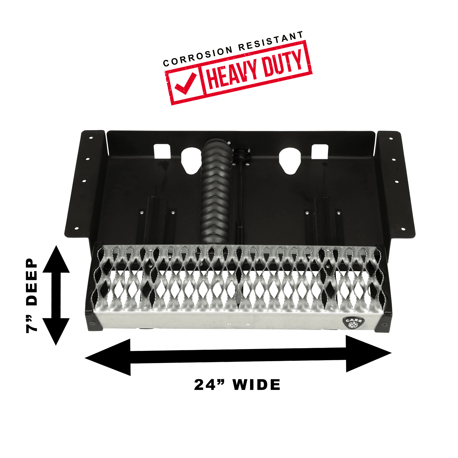 Carr CARR - 501020 - WTS; 24 in. Retractable Step (Undermount,Ext Flat Surf); XP3 Blk /Glvznd