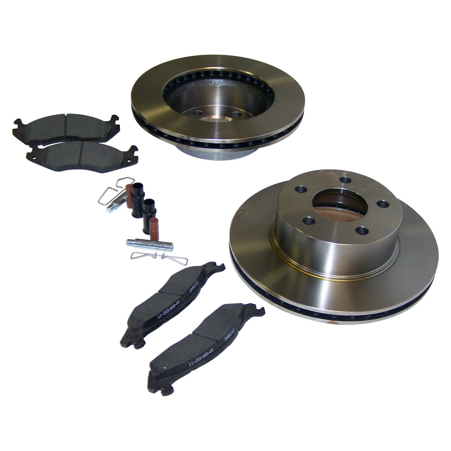 Crown Automotive Jeep Replacement 1984-1989 XJ Cherokee MJ Comanche w/ 4WD;1987-1989 YJ Wrangler;Includes Pads Rotors Springs Bushings & Pins