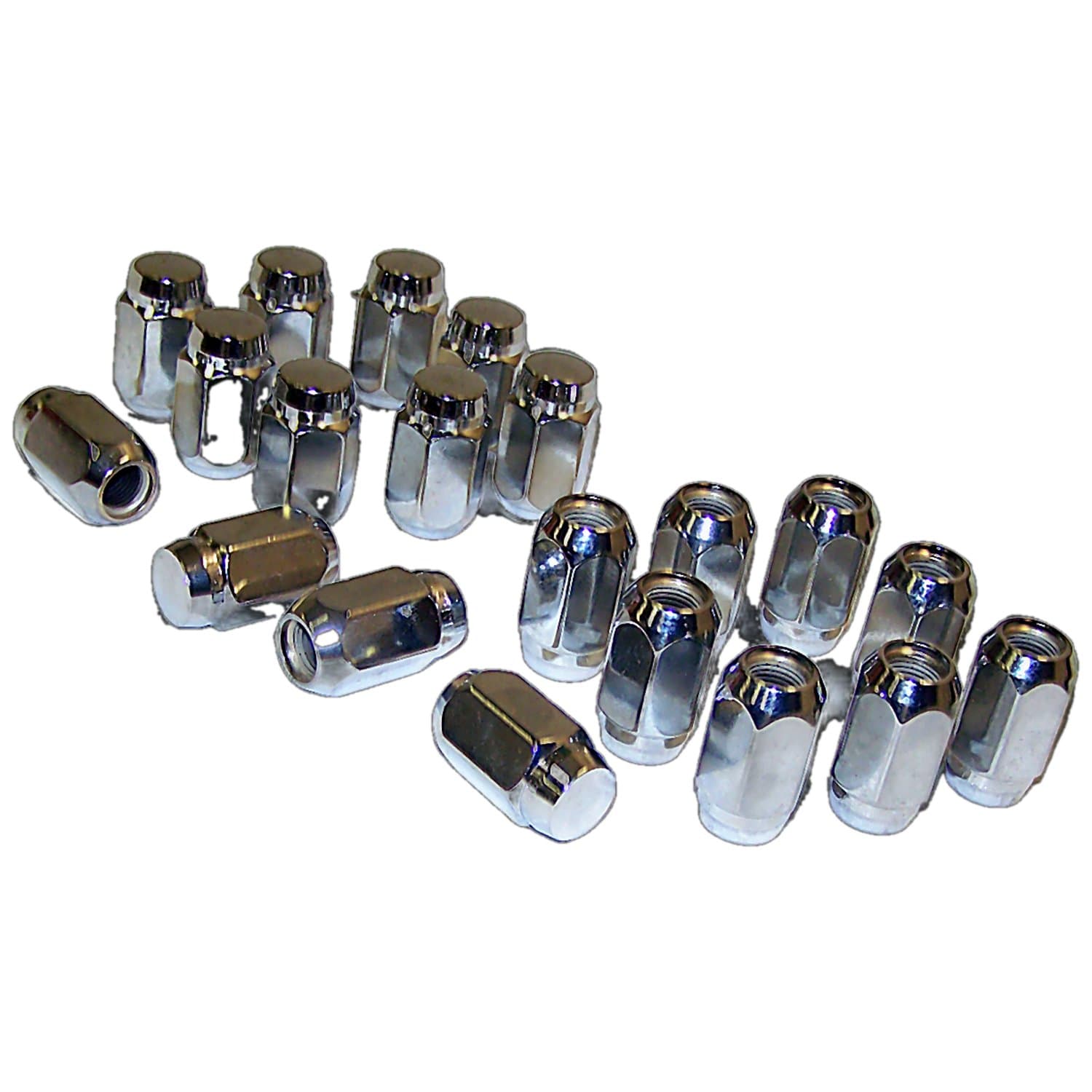 Crown Automotive Jeep Replacement 4005694K Chrome Wheel Lug Nut Kit for 1977-1986 Jeep CJ-5, CJ-7, CJ-8, Incl. 20 Nuts product image