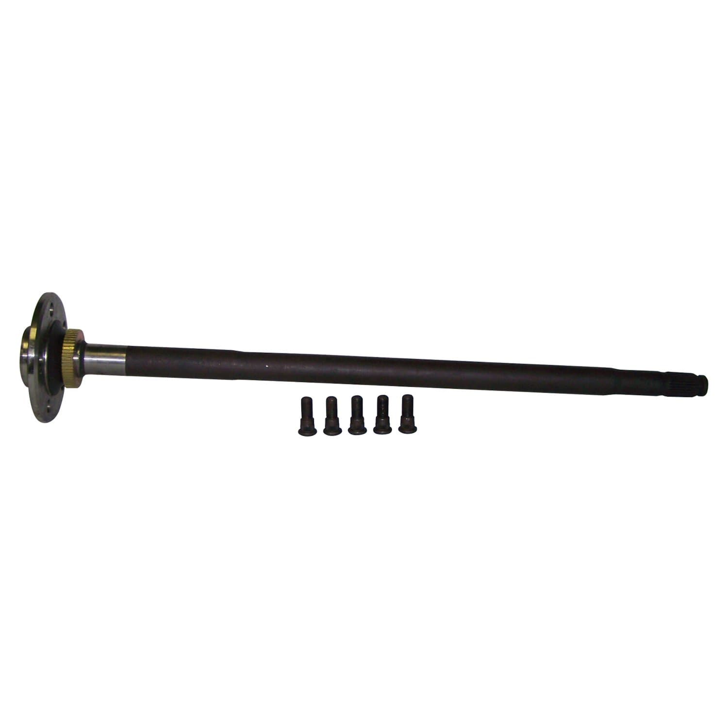 Crown Automotive Jeep Replacement 1992-2001 XJ Cherokee MJ Comanche;1993-1995 YJ Wrangler;1993-1996 ZJ Grand Cherokee w/ Drum Brakes;1997-2002 TJ Wrangler;w/ Dana 35; Left Axle Shaft; 29" Long 27 Spline; 4340 High Strength Alloy Steel; Includes (1) 44217 Tone Ring & (5) 83503053 Studs