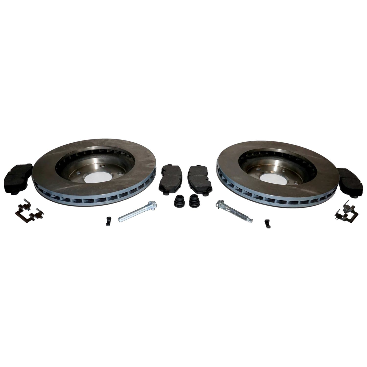 BLACKUNPAINTED DISC BRAKE SERVICE KIT FRONT DISC BRAKE SERVICE KIT;INCLUDES ROTORS, PADS, PAD SPRINGS, CALIPER PINS, AND CALIPER PIN BOOTS product image