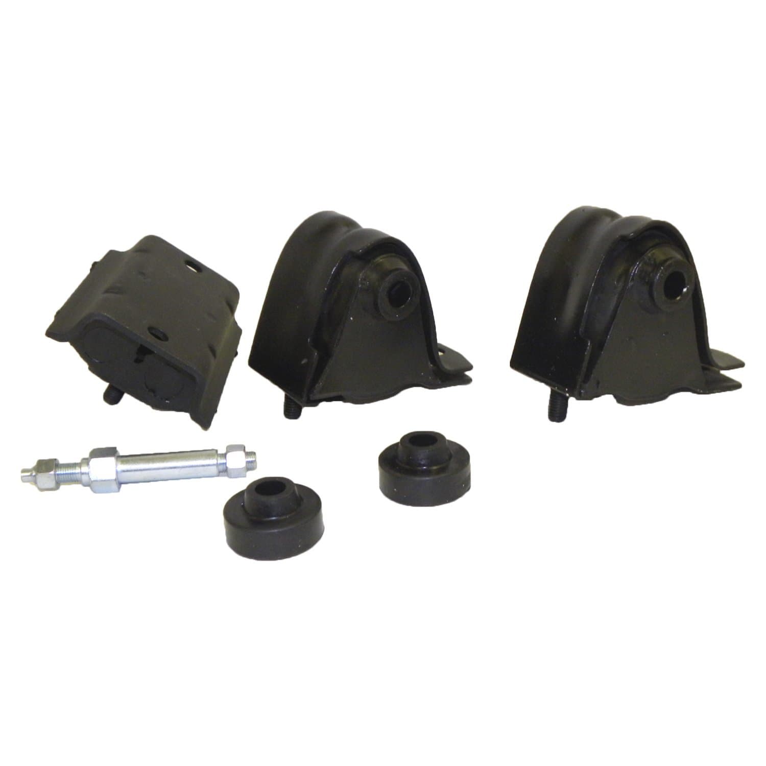 Crown Automotive Jeep Replacement 1987-1990 Wrangler YJ w/ 4.2L engine; Includes: 2 engine mounts 1 transmission mount 2 insulators & 1 stud 1991-1995 Wrangler YJ w/ 4.0L engine; Includes: 2 engine mounts 1 transmission mount 2 insulators & 1 stud