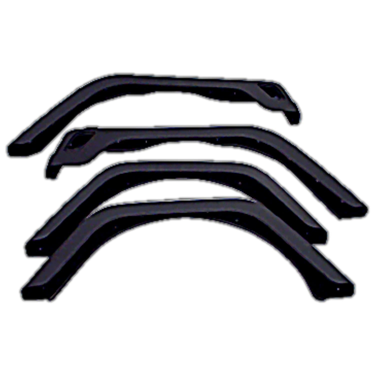 1997-2006 Wrangler TJ 4 Piece Set; Flat Black; OE Width product image