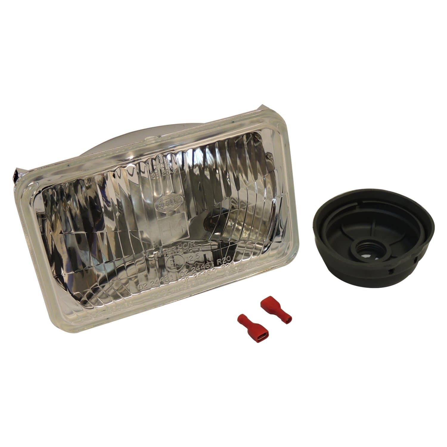 Crown Automotive Jeep Replacement Head Light Assembly; For Use w/ 1991-1995 Jeep YJ Wrangler; Export Or KDX Only; Bulbs Not Included;