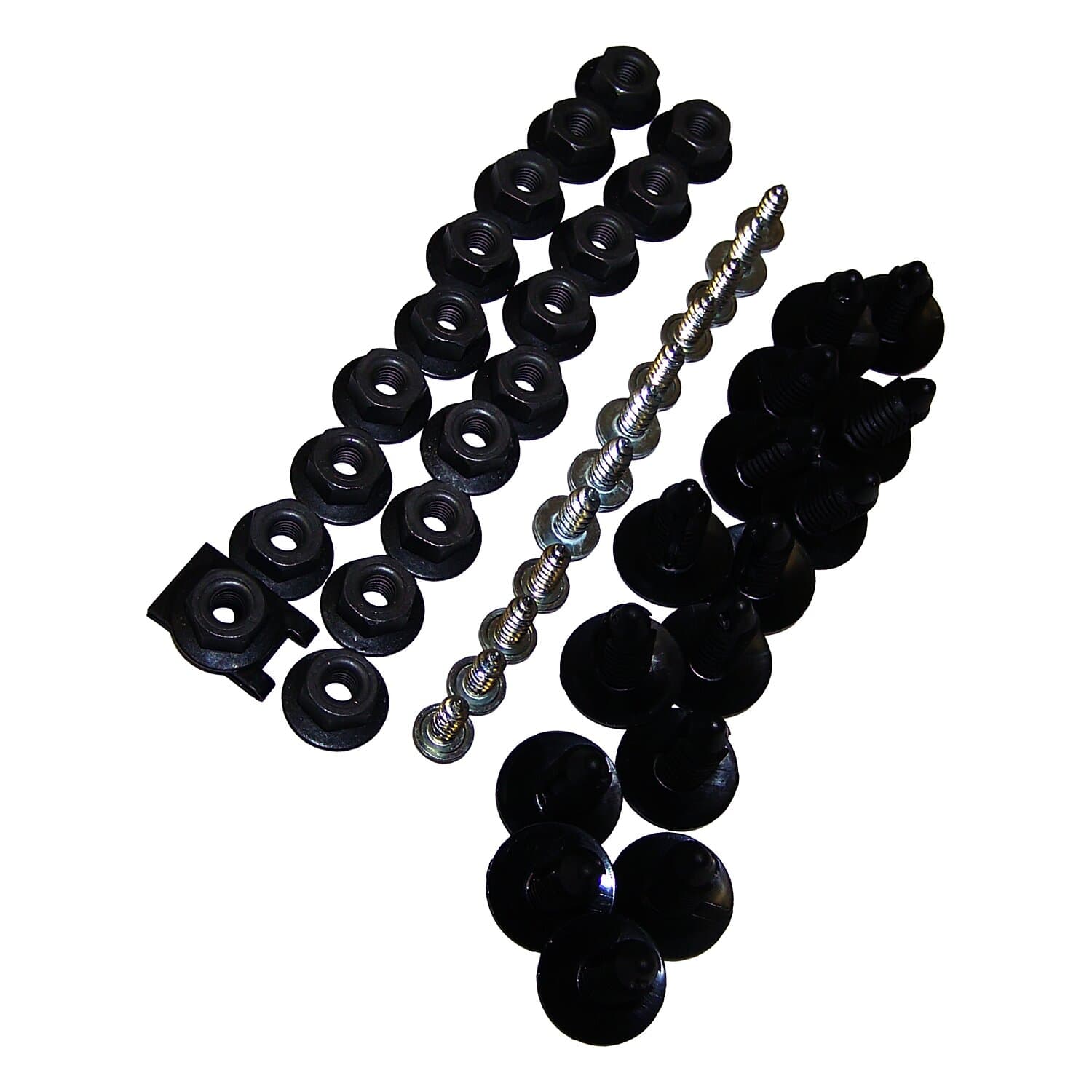 Fender Flare Hardware Kit; Front; Incl. 2 U-Clip Nuts/14 Push-In Fasteners/18 Nuts/12 Screws; product image