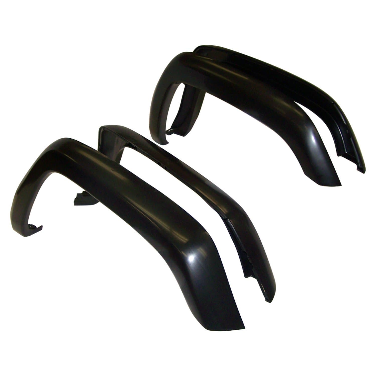 Crown Automotive Jeep Replacement Fender Flare Kit; Incl. 4 Fender Flares And Hardware; Gloss Black;