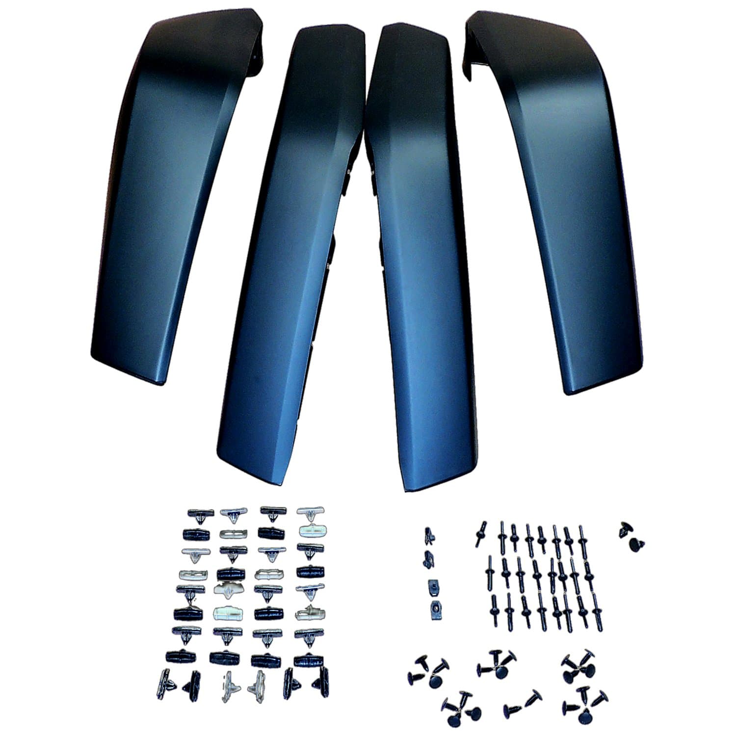 Fender Flare Kit; Incl. 4 Smooth Flares/Retainers/Rivets; w/Smooth Body Color Flares; product image