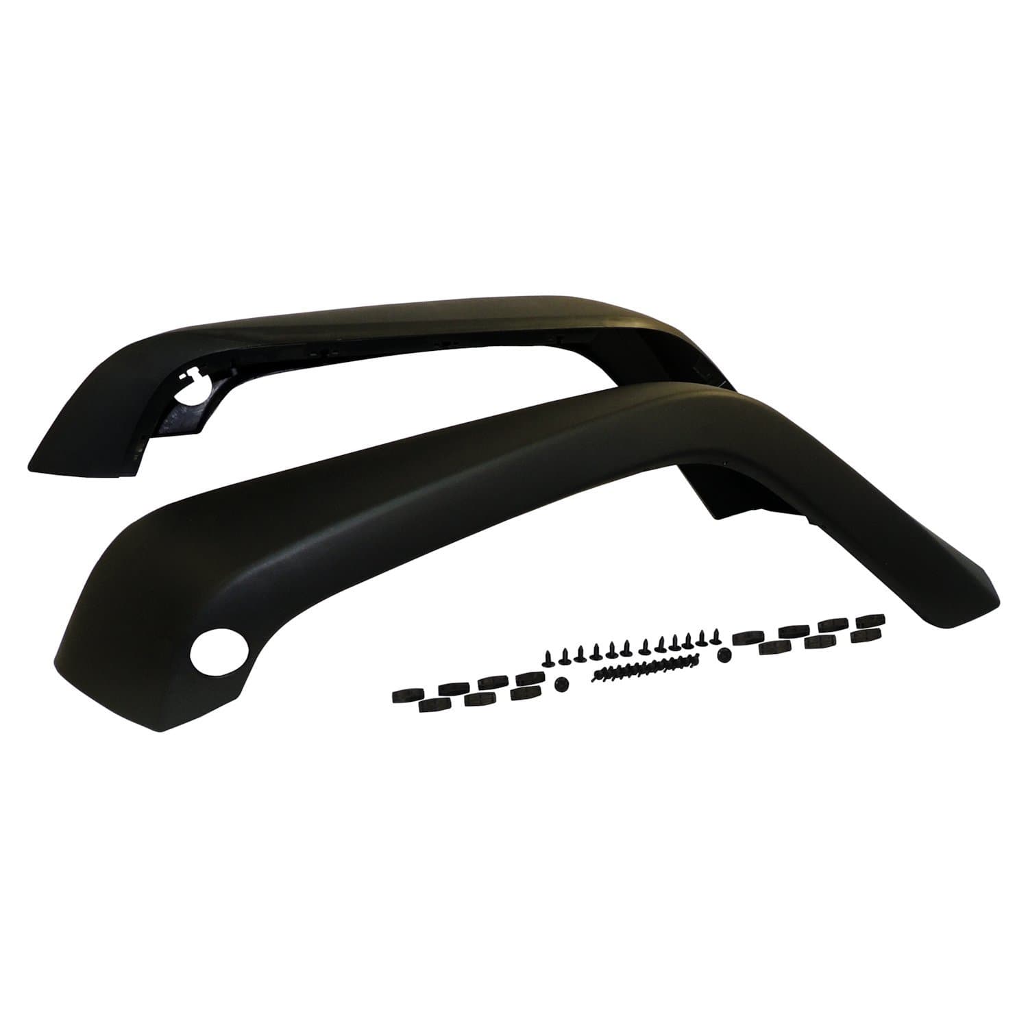 Crown Automotive Jeep Replacement Fender Flare Set; Front; Incl. 2 Flare/Retainers/Rivets; Textured Black;