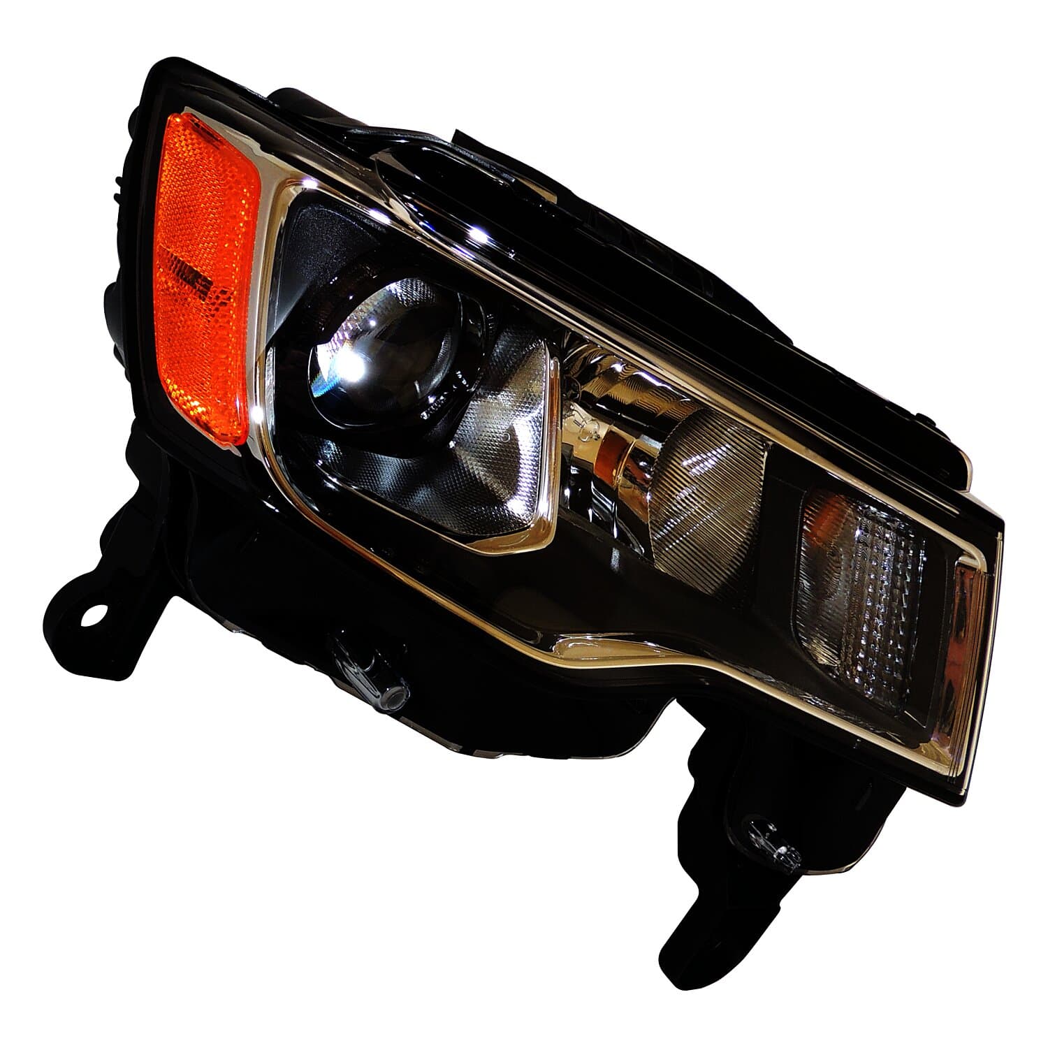 Headlight for 2017-2019 WK Grand Cherokee w Halogen Headlights w Chrome Bezels Left Headlight Assembly and bulbs product image