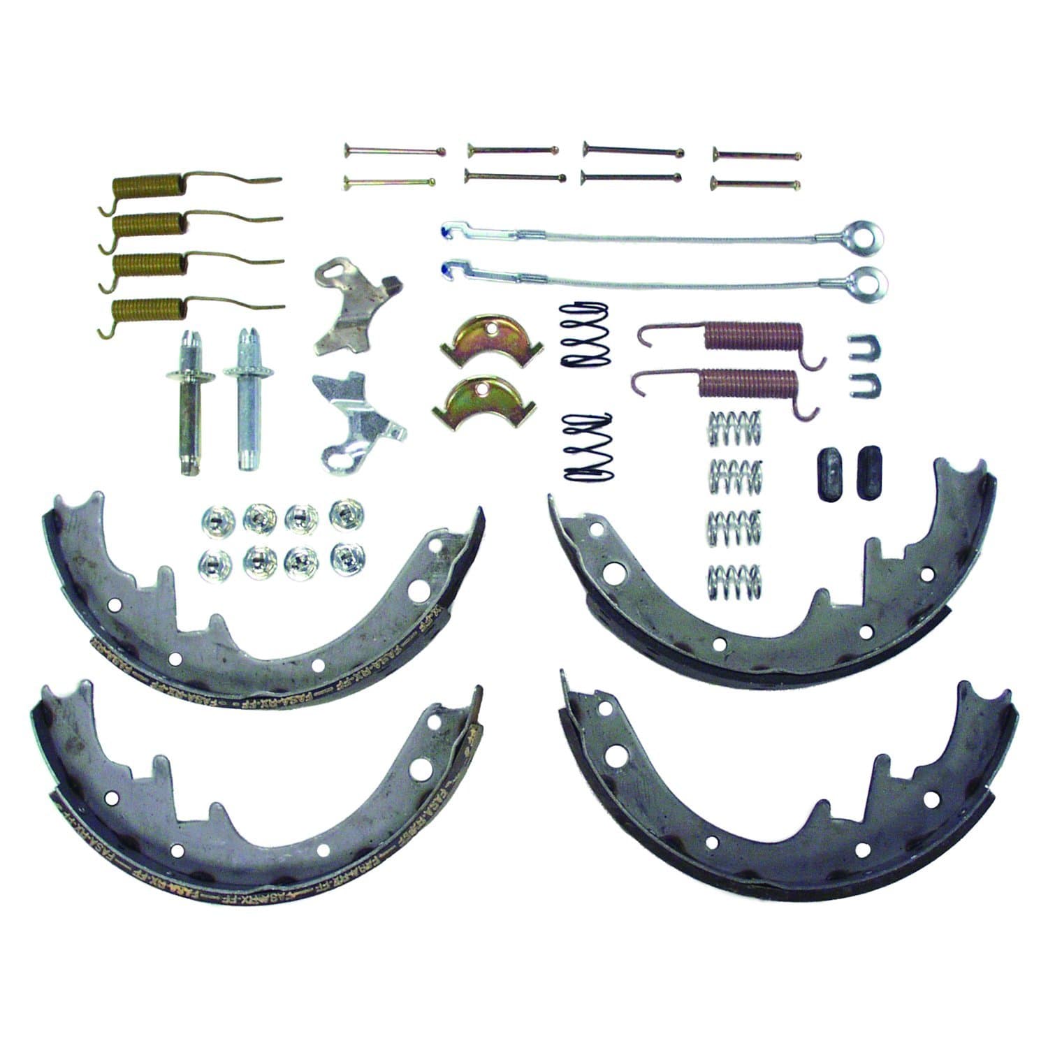 Crown Automotive Jeep Replacement 1982-1983 CJ-5 CJ w/ AMC 20 Axle & 10in x 1-3/4in Brakes; Kit Includes: Shoes Lining Set and Hardware Kit 1982-1986 CJ-7 CJ w/ AMC 20 Axle & 10in x 1-3/4in Brakes; Kit Includes: Shoes Lining Set and Hardware Kit 1982-1986 CJ-8 CJ w/ AMC 20 Axle & 10