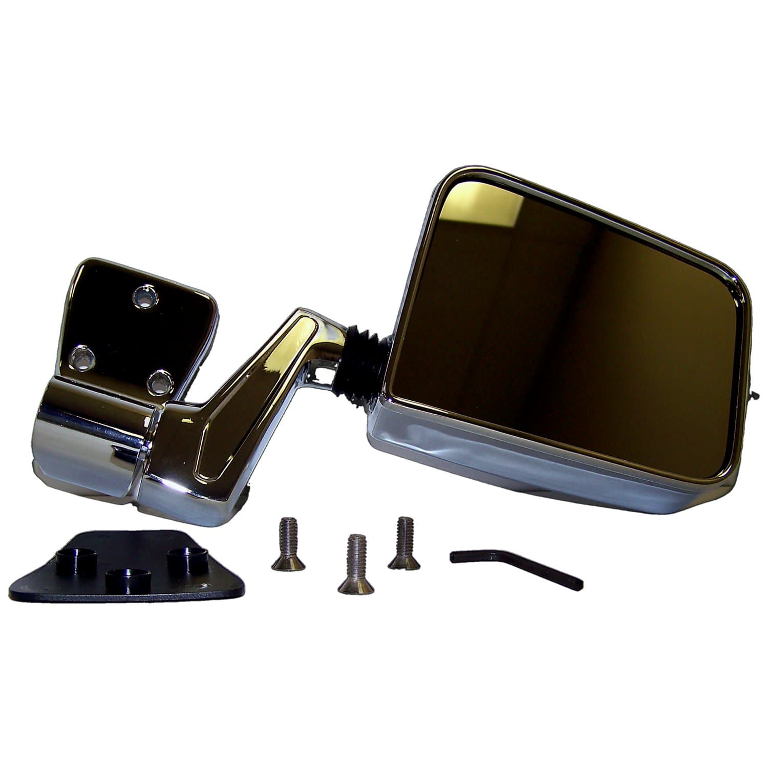 Crown Automotive Jeep Replacement 82201773C Left Manual Folding Mirror for 87-06 Jeep YJ, TJ Wrangler, 87/02 Style, Chrome product image