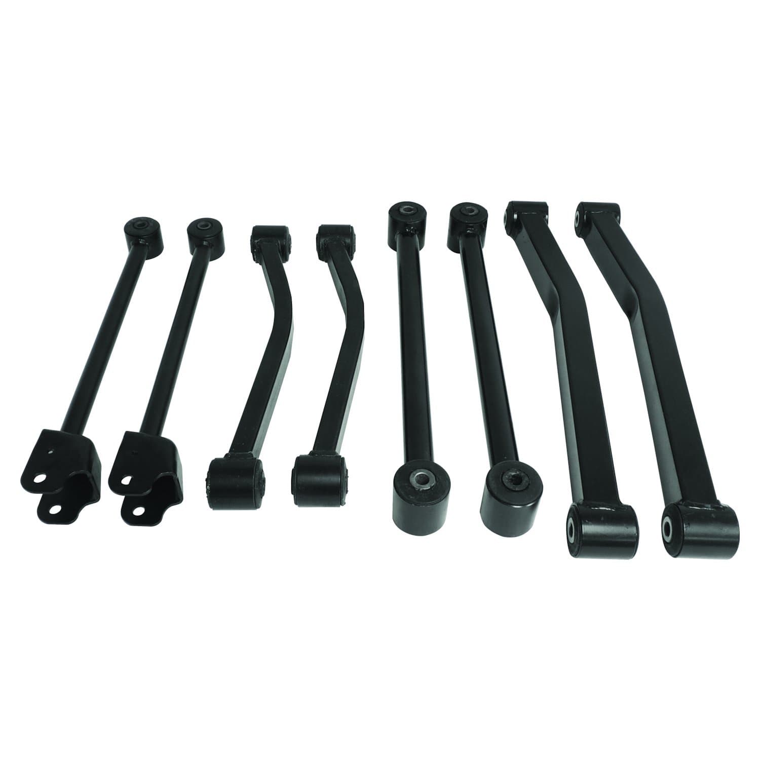 Crown Automotive Jeep Replacement BLACK CONTROL ARM KIT FRONT AND REAR CONTROL ARM KIT;INCLUDES LEFT AND RIGHT FRONT AND REAR CONTROL ARMS;DOES NOT INCLUDE FRONT AXLE SIDE UPPER CONTROL ARM BUSHINGS