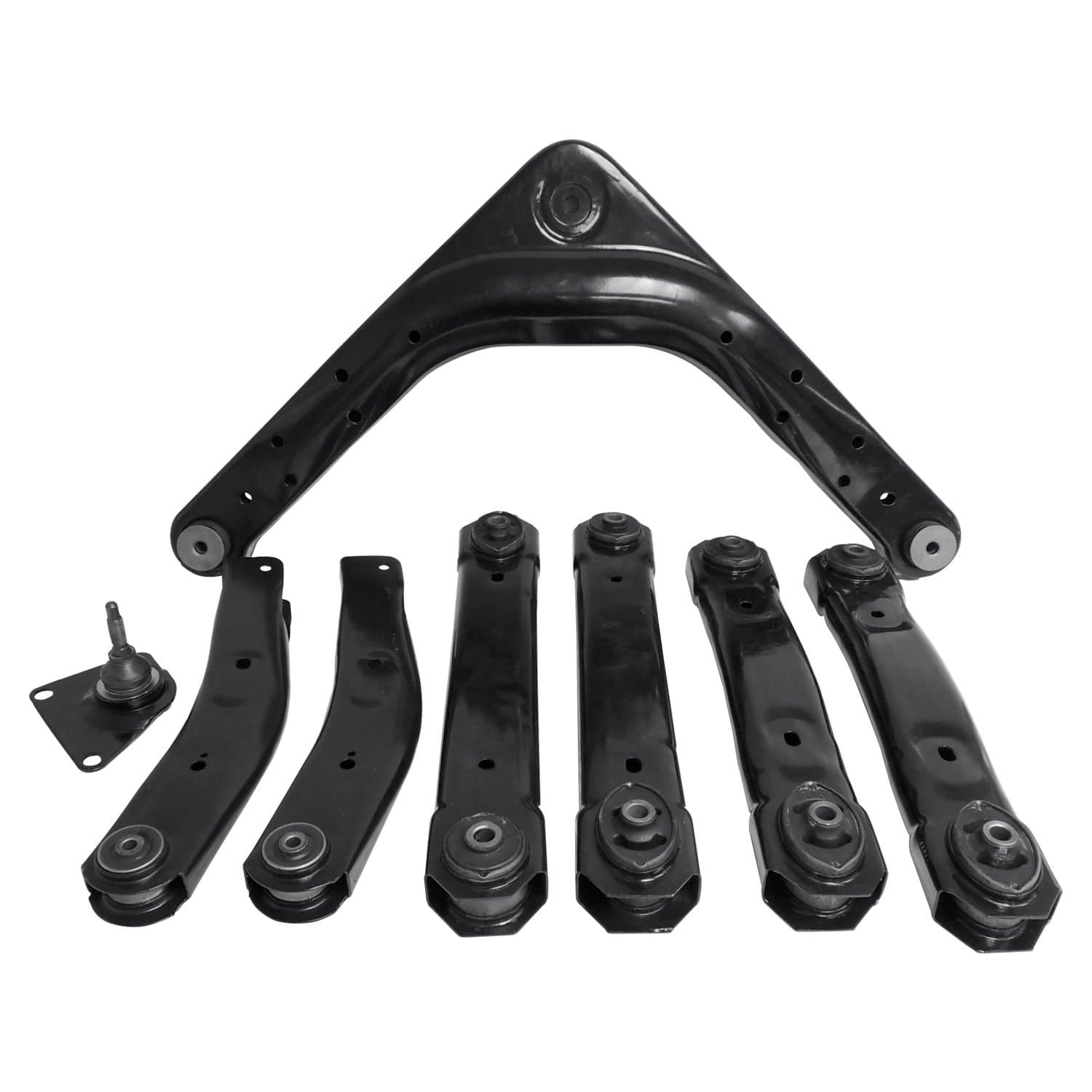 Crown Automotive Jeep Replacement BLACK CONTROL ARM KIT FRONT & REAR CONTROL ARM KIT;INCLUDES LEFT AND RIGHT FRONT AND REAR UPPER AND LOWER CONTROL ARMS AND REAR UPPER BALL JOINT