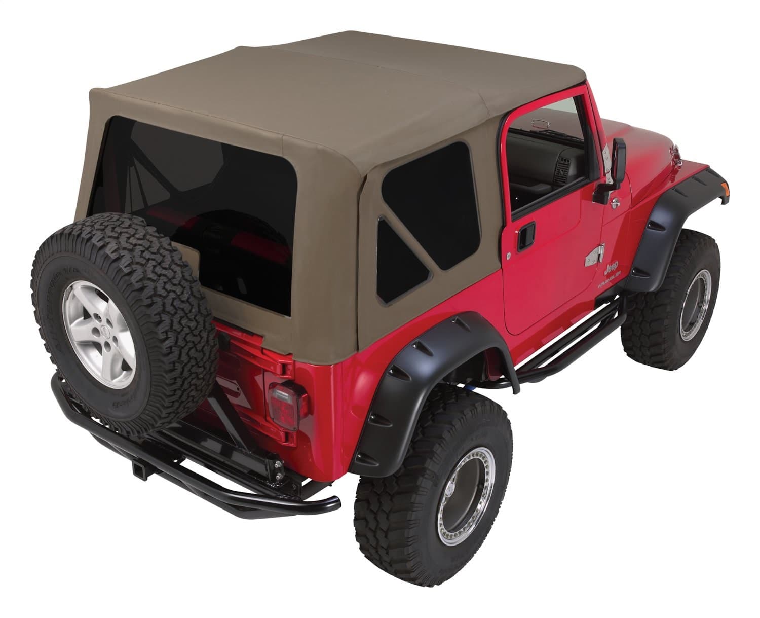 Crown Automotive Jeep Replacement 1997-2006 Wrangler TJ w/ Full Steel Doors; Khaki Diamond; Includes frames soft upper doors tinted windows & hardware