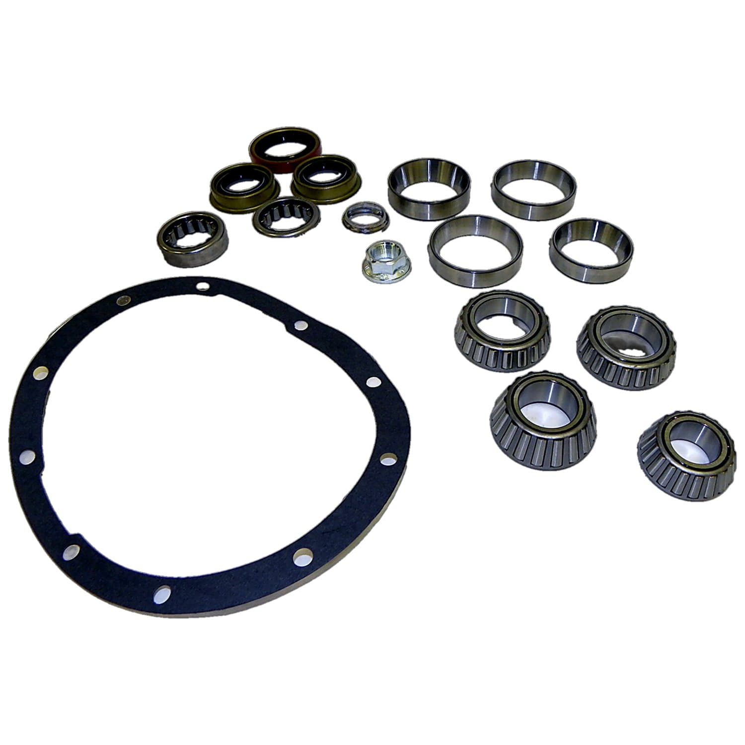 1990-2001 XJ Cherokee MJ Comanche;1990-1995 YJ Wrangler;1993-1998 ZJ Grand Cherokee ZG (Europe) Grand Cherokee;1997-2006 TJ Wrangler;w/ Dana 35 Rear Axle; Includes Pinion & Differential Bearings Crush Sleeve Oil Seals Cover Gasket Axle Seals & Axle product image