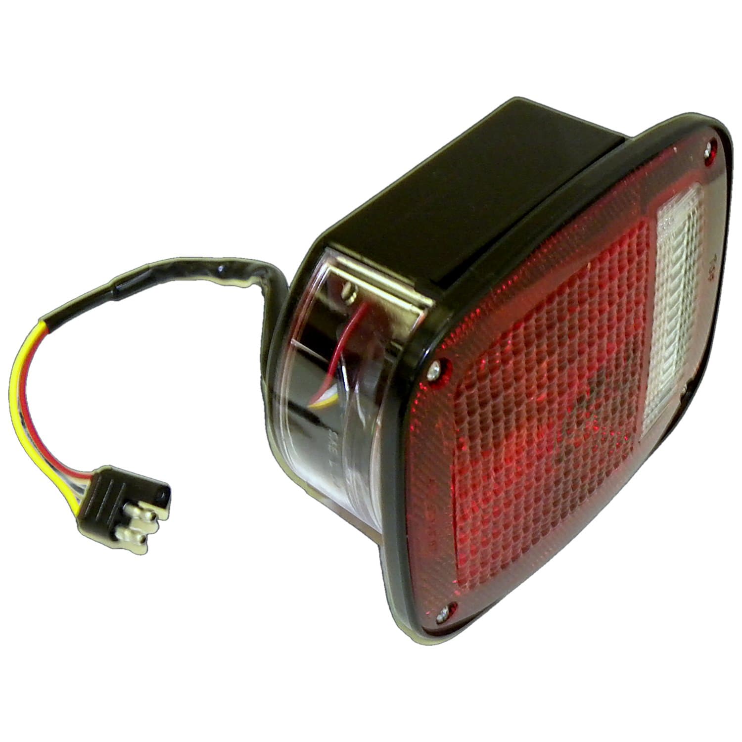 Crown Automotive Jeep Replacement J5457197 Left Tail Lamp w/ Black Body, w/ License Lamp Window for 1976-80 Jeep CJ-5, CJ-7 product image