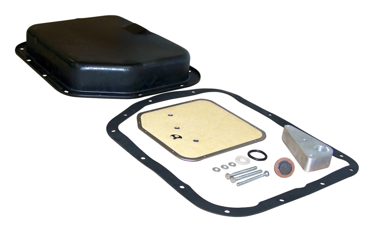 Crown Automotive Jeep Replacement Deep Transmission Pan Kit 1987-1991 YJ Wrangler w/ A999 Transmission;1980-1986 CJ-5, CJ-7, CJ-8 w/ A904, A999 Transmissions;1984-1986 XJ Cherokee, MJ Comanche w/ A904, A999 Transmissions;1984-1990 SJ, J10 w/ A999 Transmission;