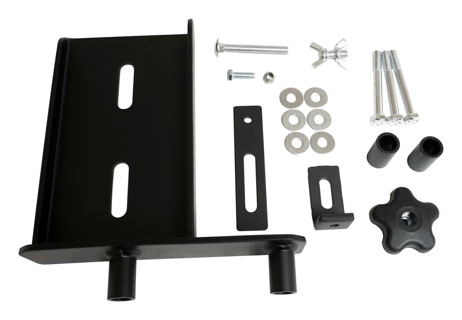 Crown Automotive Jeep Replacement BLACK OFF ROAD JACK MOUNT OFF ROAD JACK MOUNT;MOUNTS OFF-ROAD JACK TO TAILGATE HINGES USING THE ORIGINAL MOUNTING HOLES;MANUFACTURED OF 3/16" THICK MATTE BLACK POWDER COATED STEEL;INCLUDES ALL MOUNTING HARDWARE;REQUIRES DRILLING OF TAILGATE HINGE COVERS