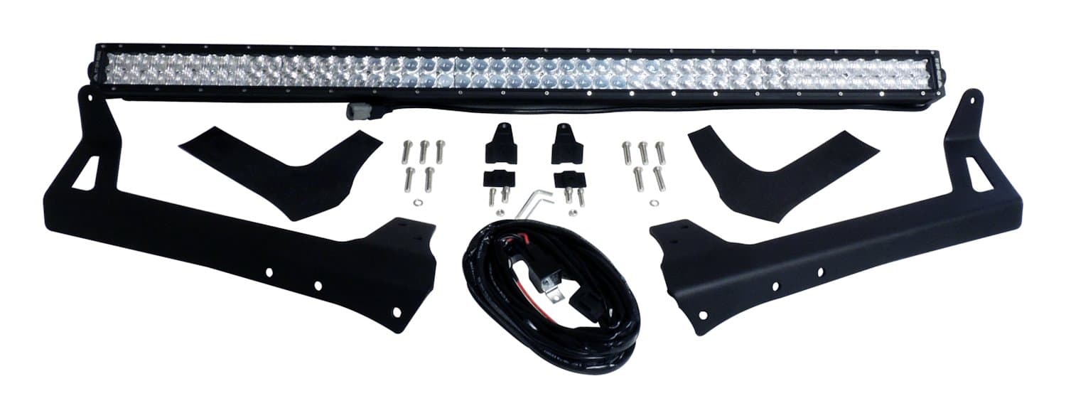 Crown Automotive Jeep Replacement RT Off-Road 50in LED Light Bar and Windshield Bracket Kit for 2007-2018 Jeep JK Wrangler