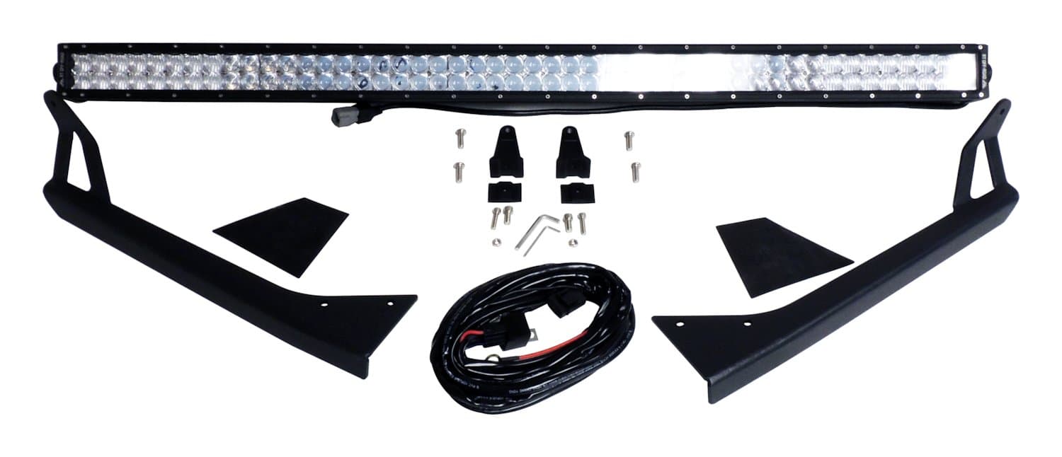 Crown Automotive Jeep Replacement RT Off-Road 50in LED Light Bar and Windshield Bracket Kit for 76-95 Jeep CJ-7, CJ-8, and YJ