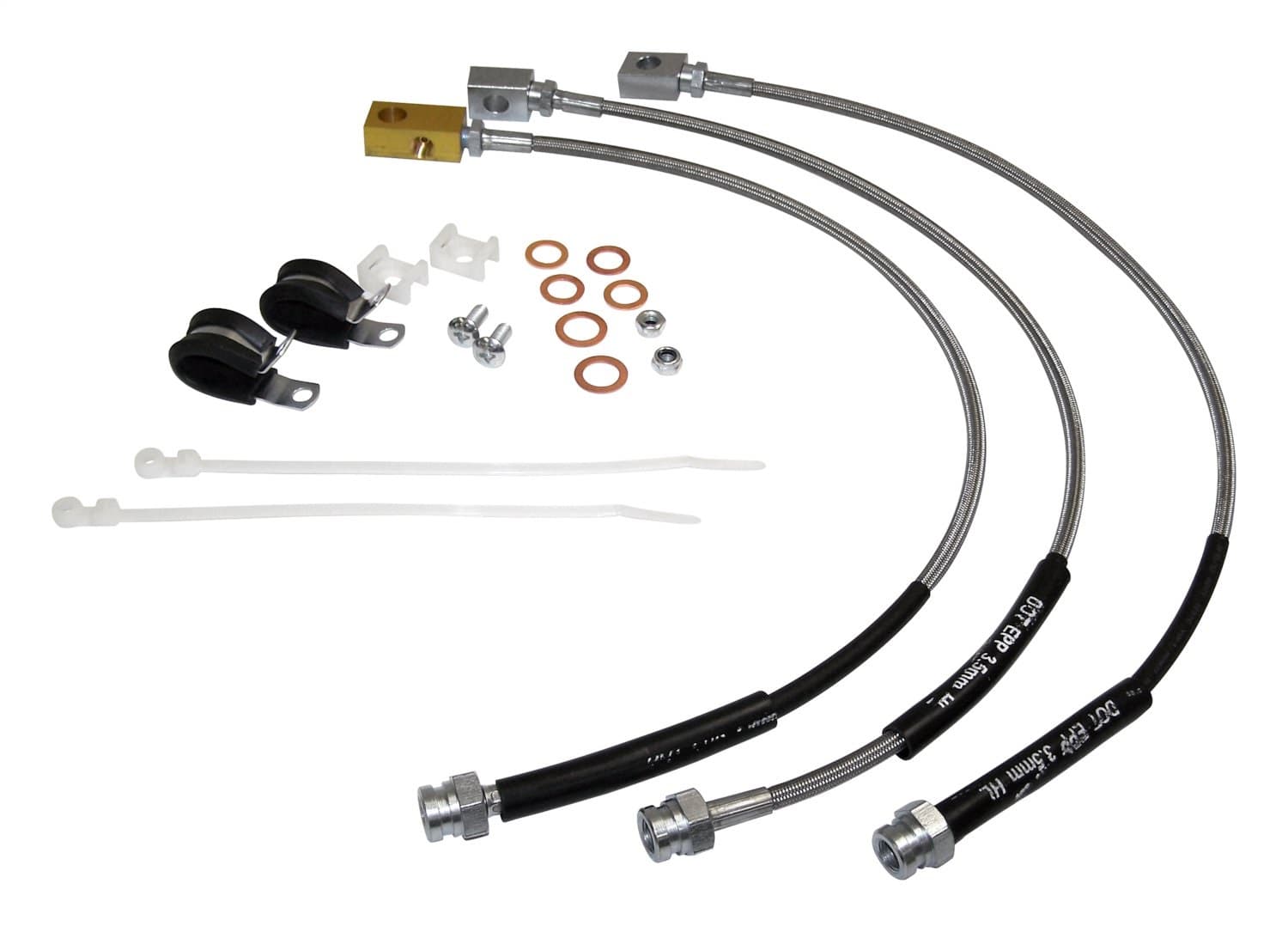 Crown Automotive Jeep Replacement Stainless Steel Brake Hose Kit 1982-1983 CJ-5;1982-1986 CJ-7;1982-1986 CJ-8 ;