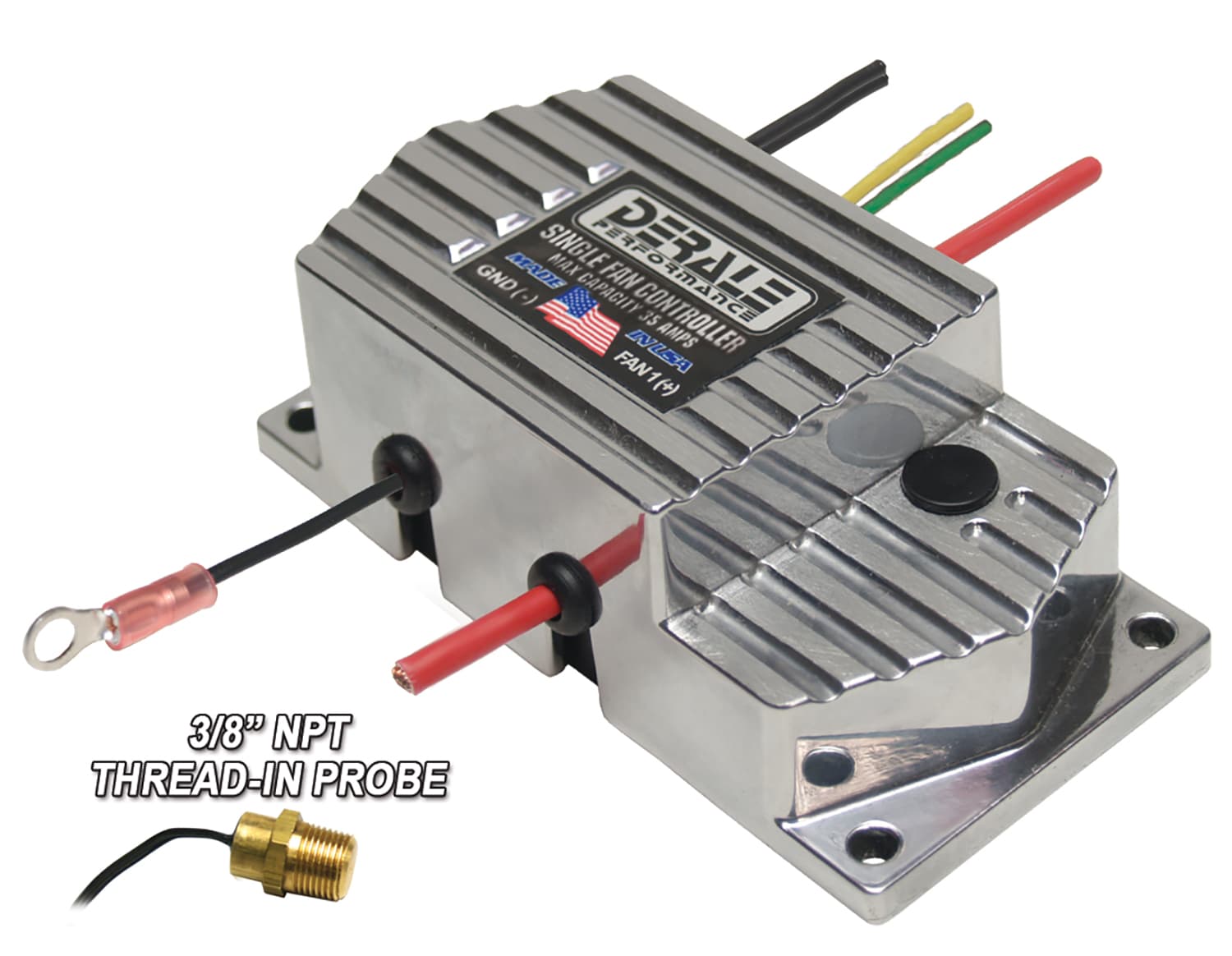 Derale 16779 High Amperage Adjustable Single Electric Fan Controller 3/8 NPT Thread In Probe product image