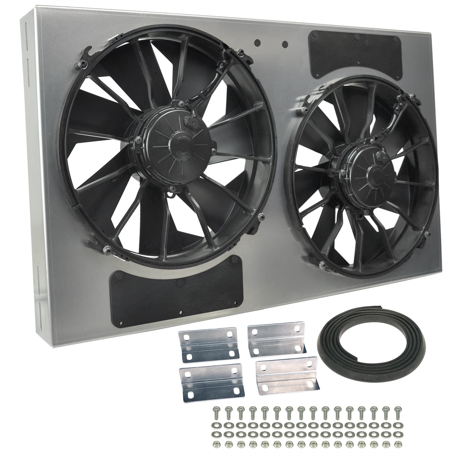 Derale 16838 Powerpack - High Output Dual 12 Electric RAD Fan/Aluminum Shroud Kit product image