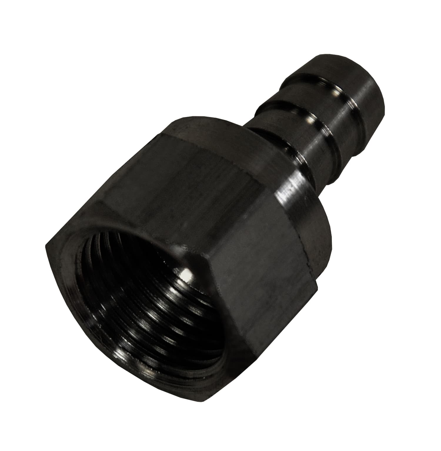 8AN Female Swivel x 3/8 Barb Hose Fitting - Each product image