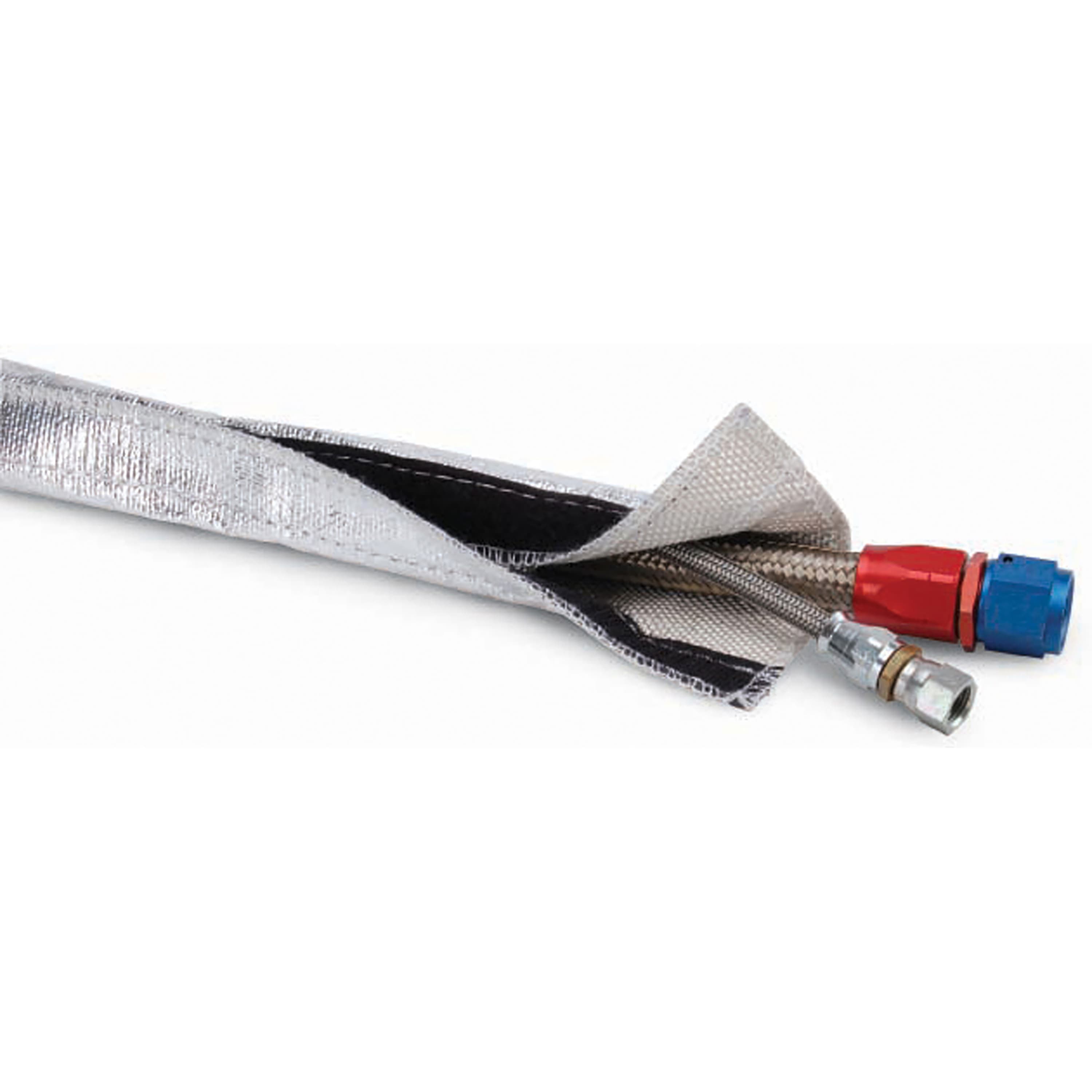 "Heat Shroud 1/2"" - 1-1/4"" ID x 3 ft Aluminized Slv-hook & Loop" product image