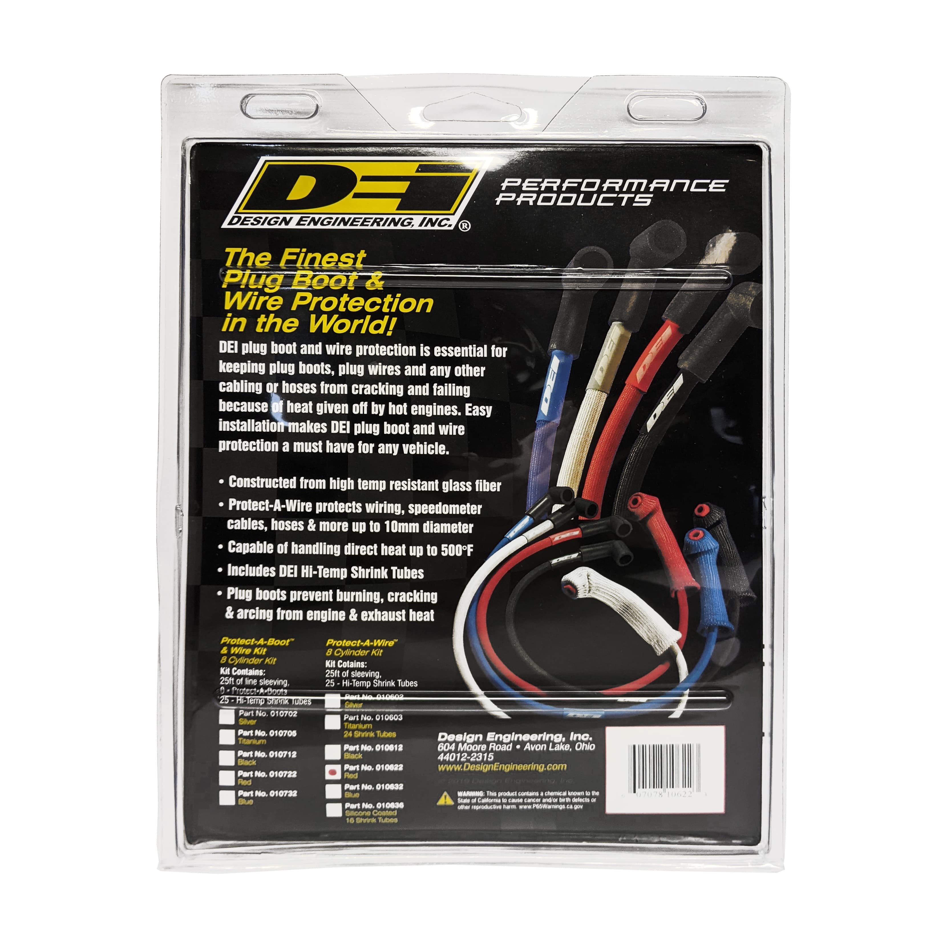 Design Engineering DEI 10622 Protect-A-Wire 8 Cylinder Kit Red 010622